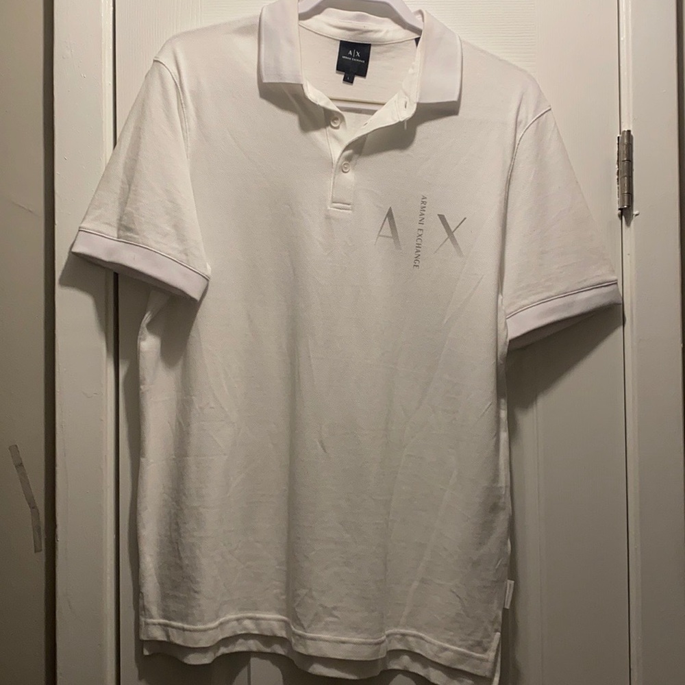 Large white Armani Exchange button up